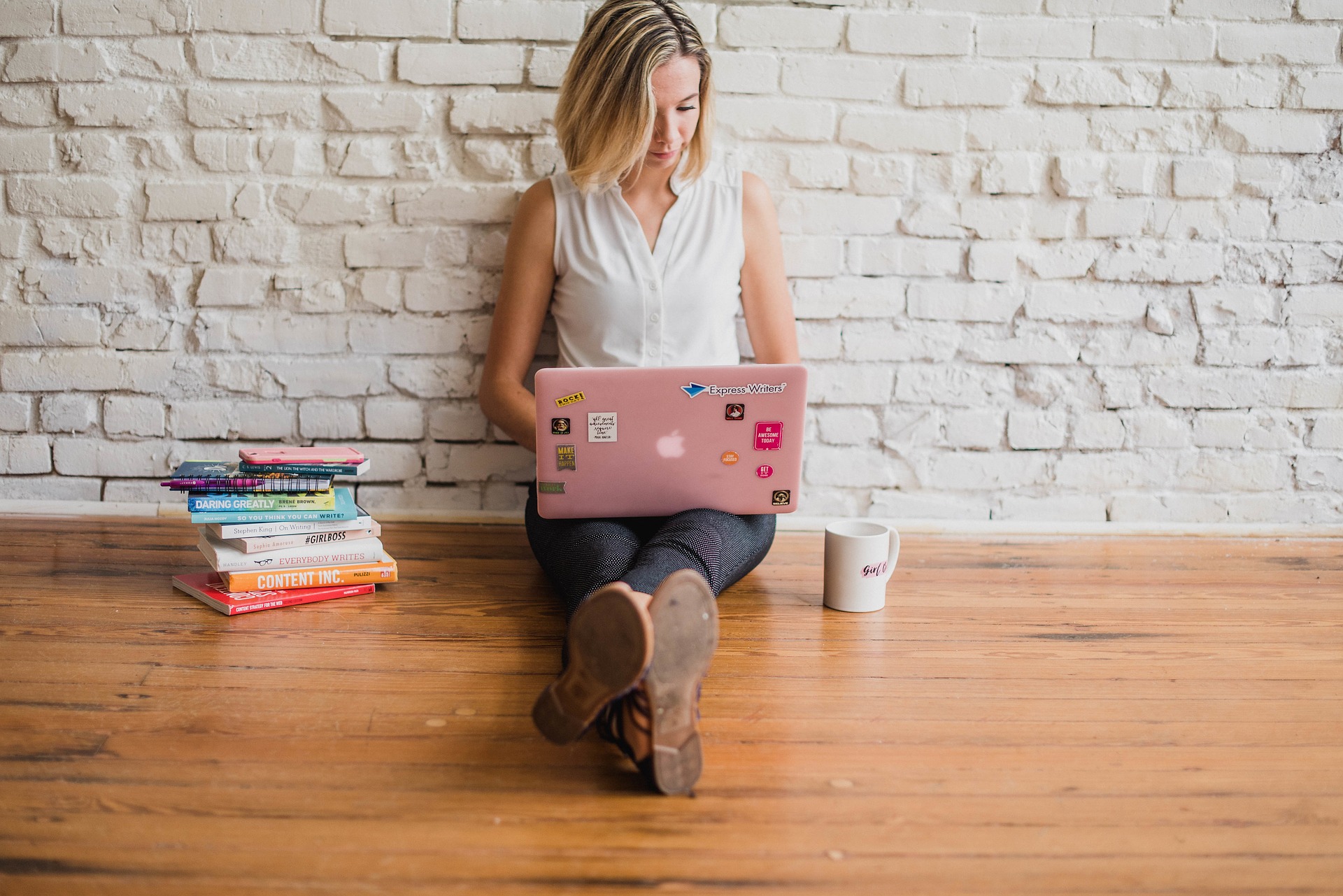 Woman on a laptop