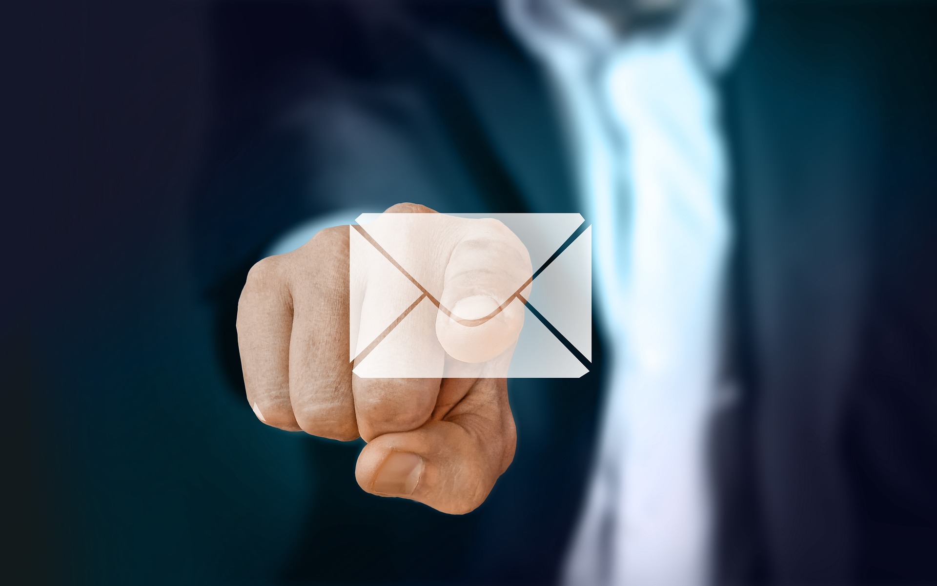 Man pointing to email