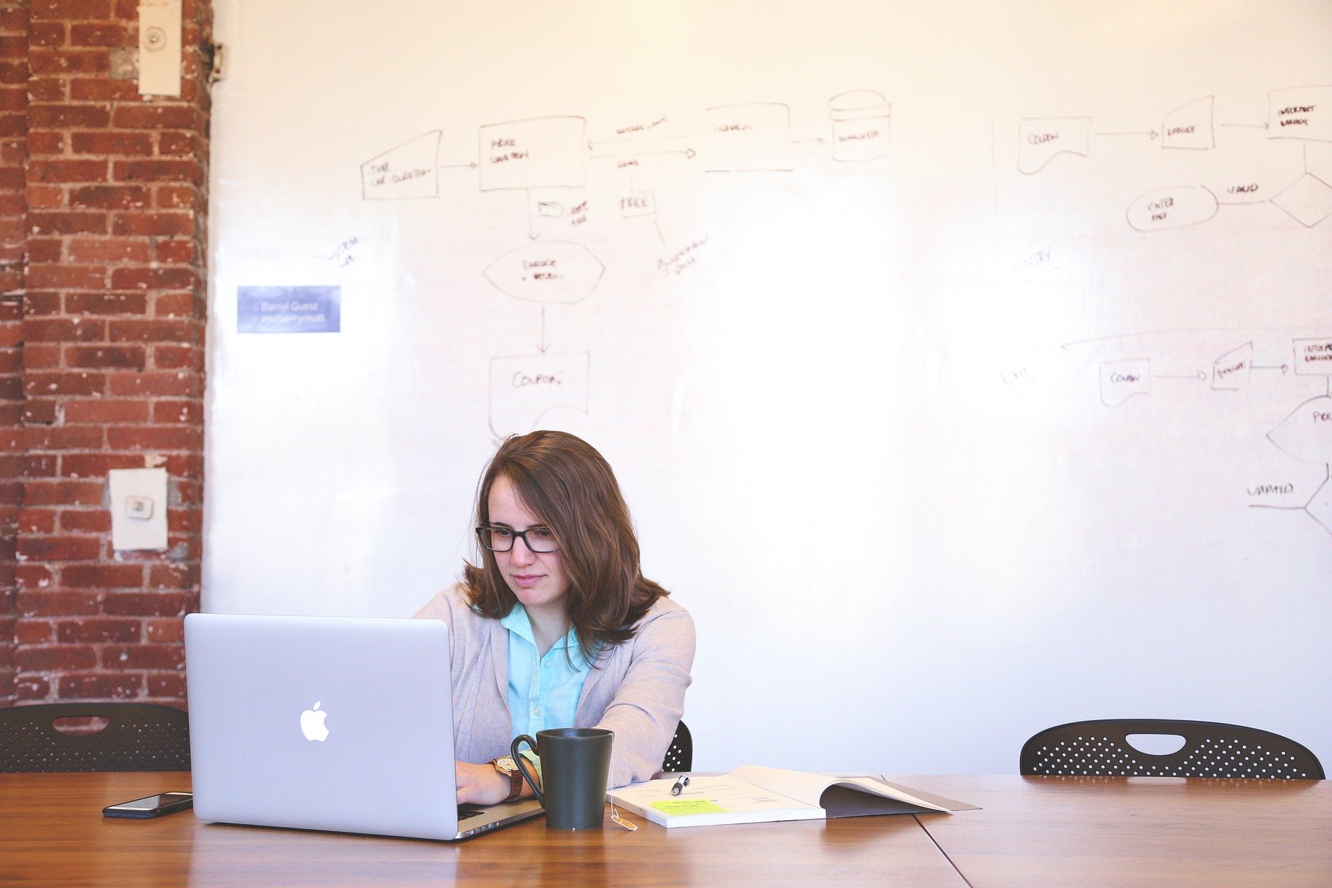 Female student at computer