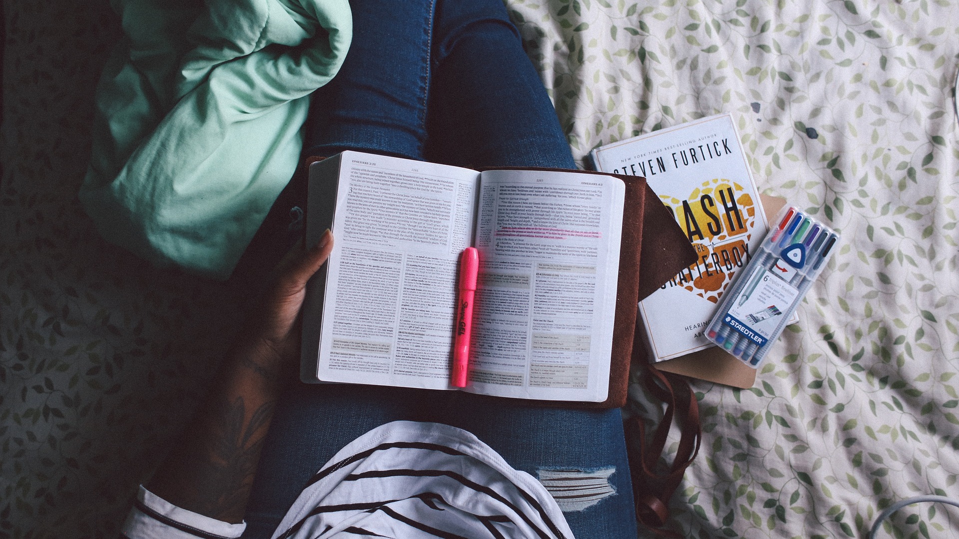 Reading a book