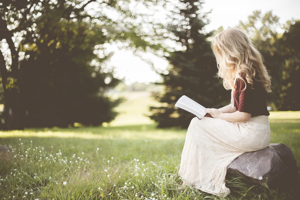 Woman reading a book