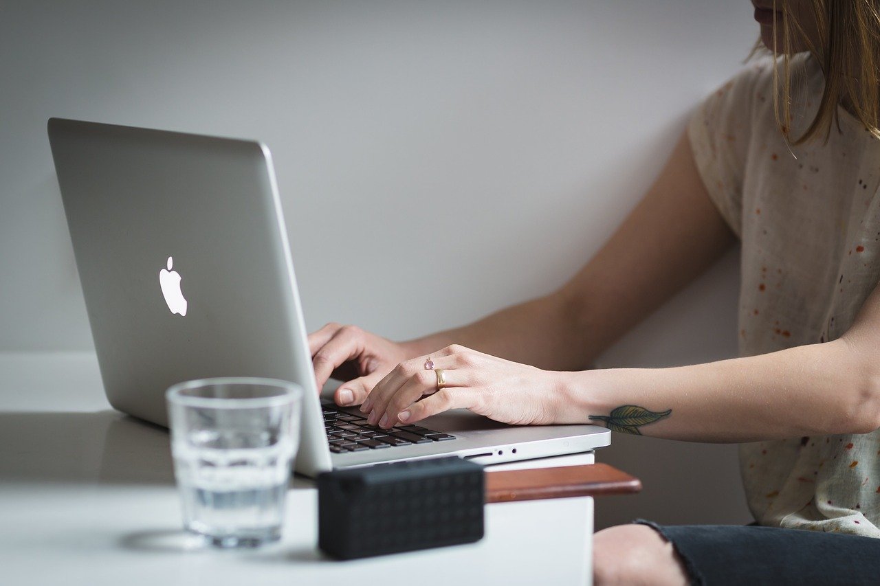 Woman using laptop