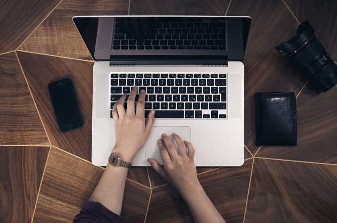 Laptop on a desk